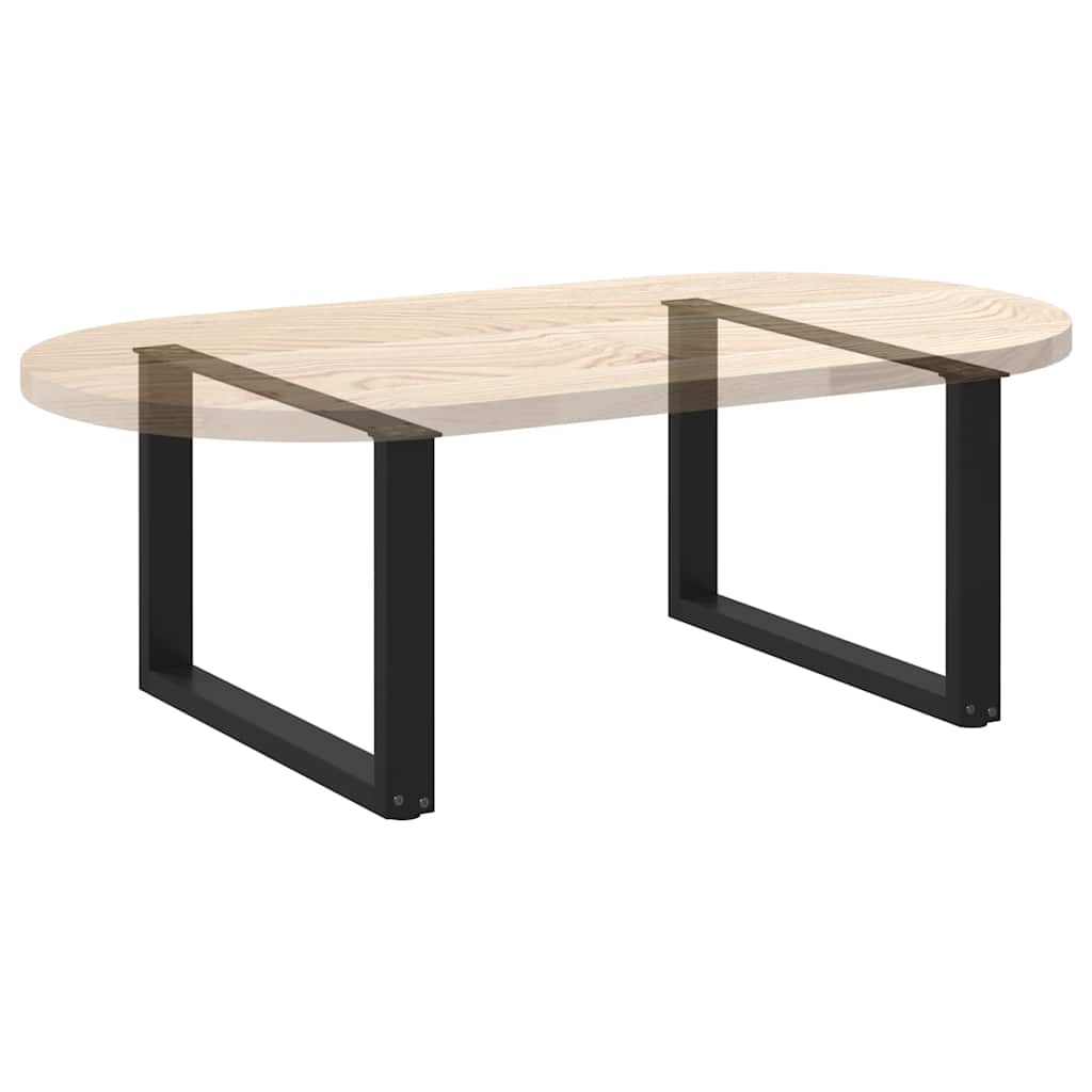 Pés para mesa de centro em formato de U, 2 peças, preto, 70x (42-43) cm, aço