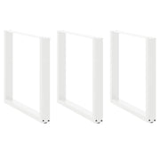 Pés para mesa de jantar em formato de U, 3 peças, branco, 90x (72-73) cm, aço