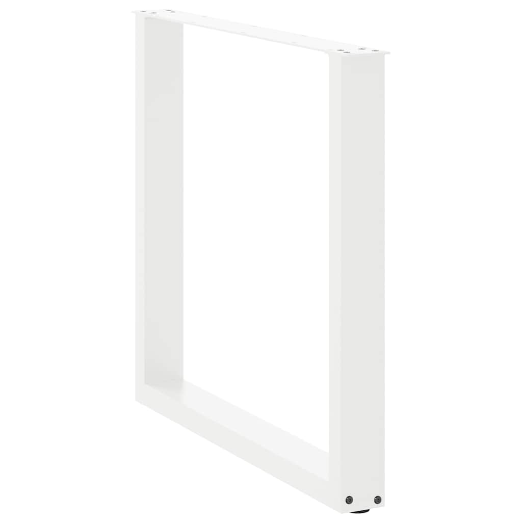 Pés para mesa de jantar em formato de U, 3 peças, branco, 90x (72-73) cm, aço