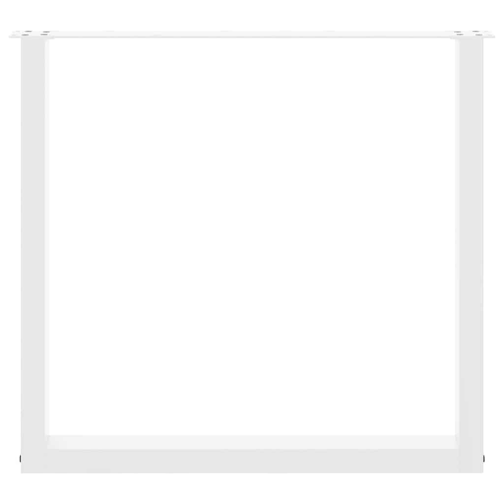 Pés para mesa de jantar em formato de U, 3 peças, branco, 90x (72-73) cm, aço