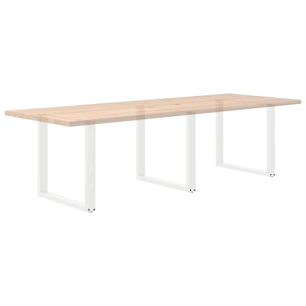 Pés para mesa de jantar em formato de U, 3 peças, branco, 90x (72-73) cm, aço