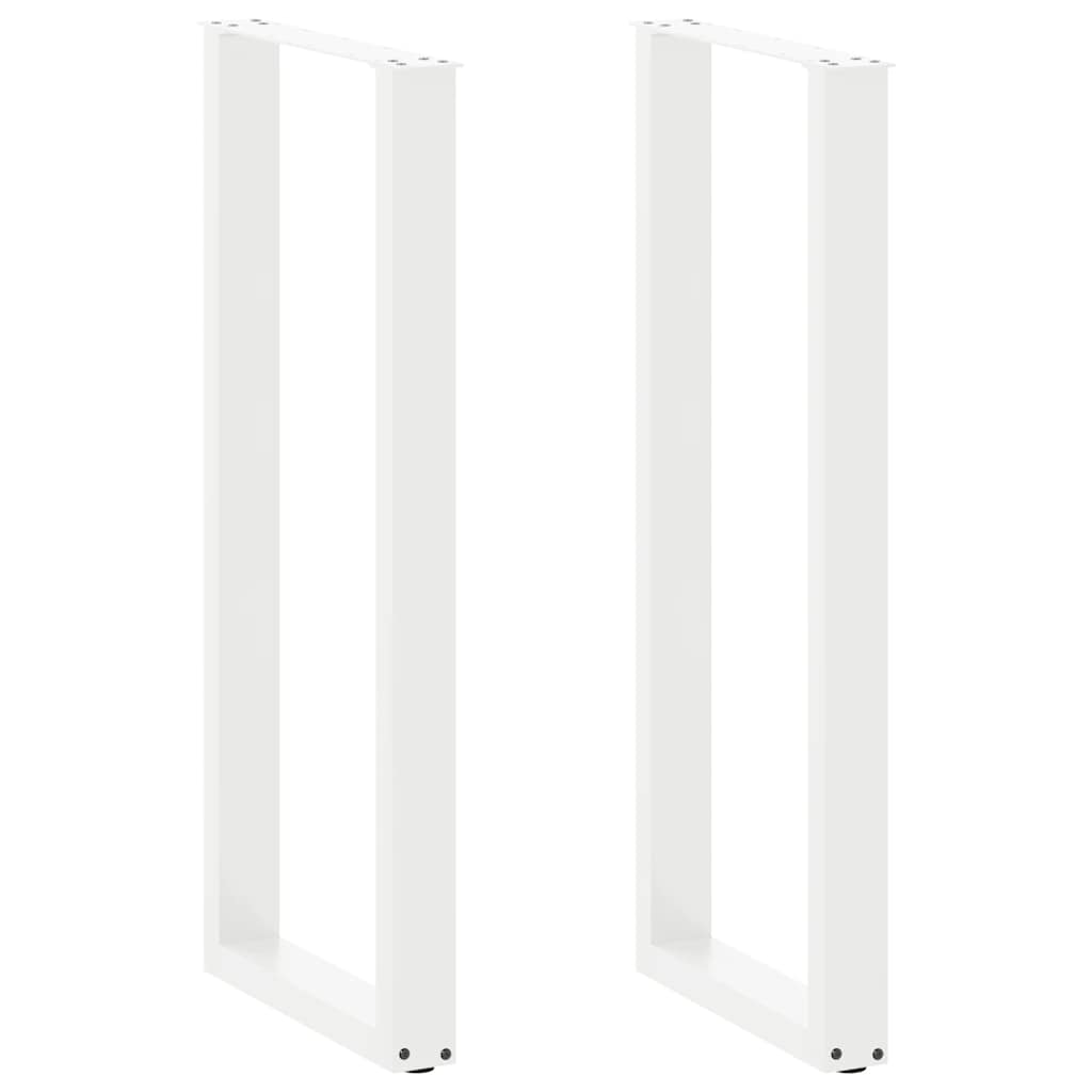 Pés de mesa de bar em forma de U, 2 peças, branco, 50x (110-111) cm, aço