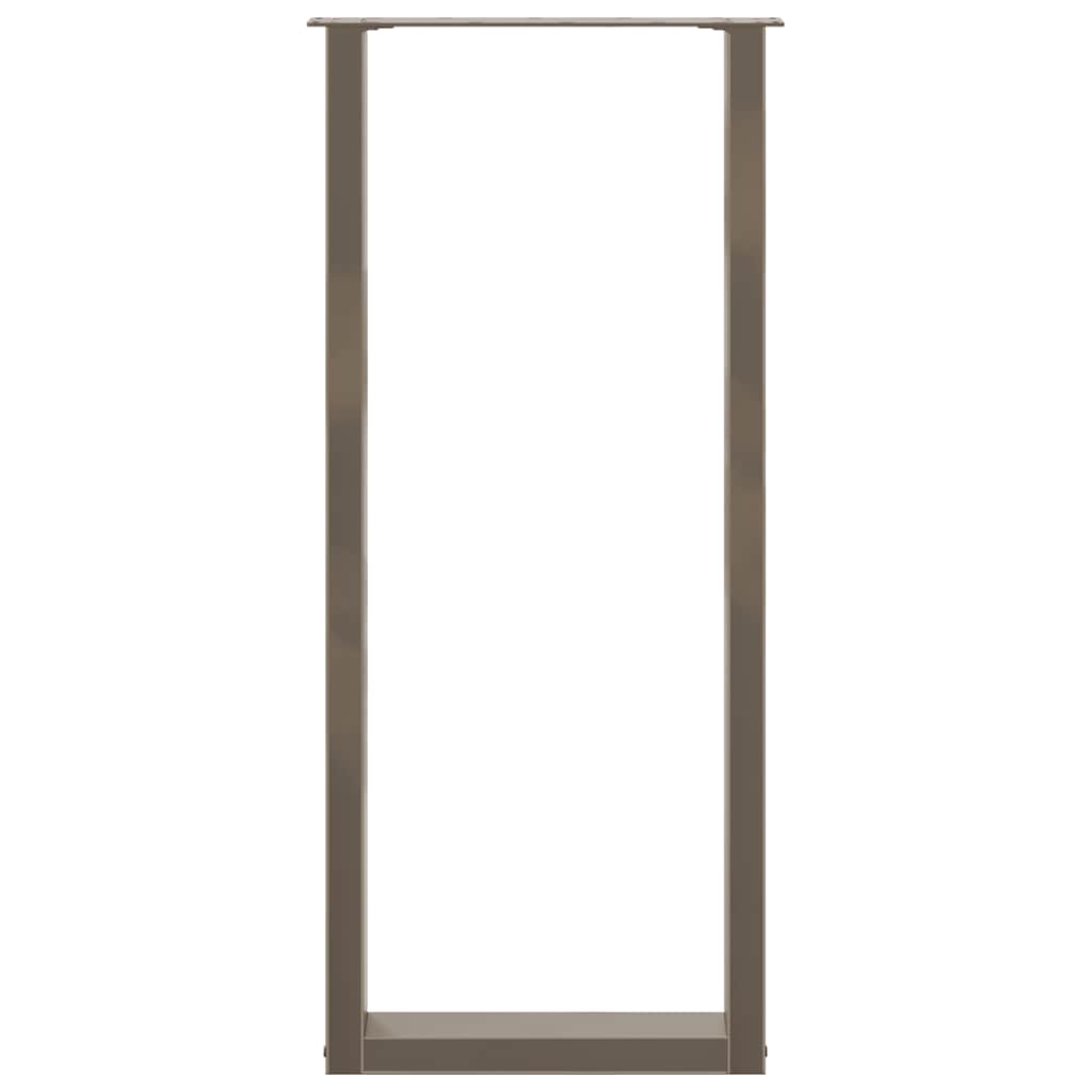 Pés de mesa de bar em forma de U, 2 peças, aço natural, 50x(110-111) cm, aço