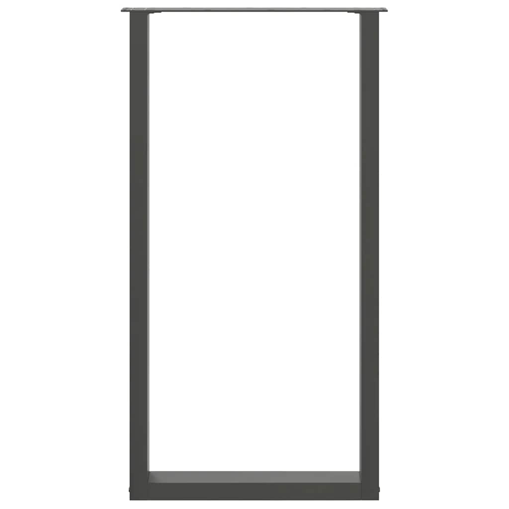 Pés para mesa de bar em formato de U, 2 peças, antracite, 60x(110-111) cm, aço