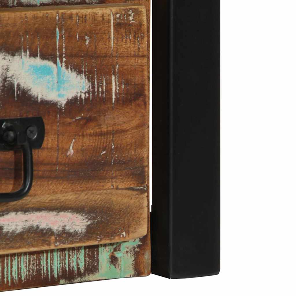 Mesa de cabeceira multicor 40x35x40cm madeira maciça recuperada