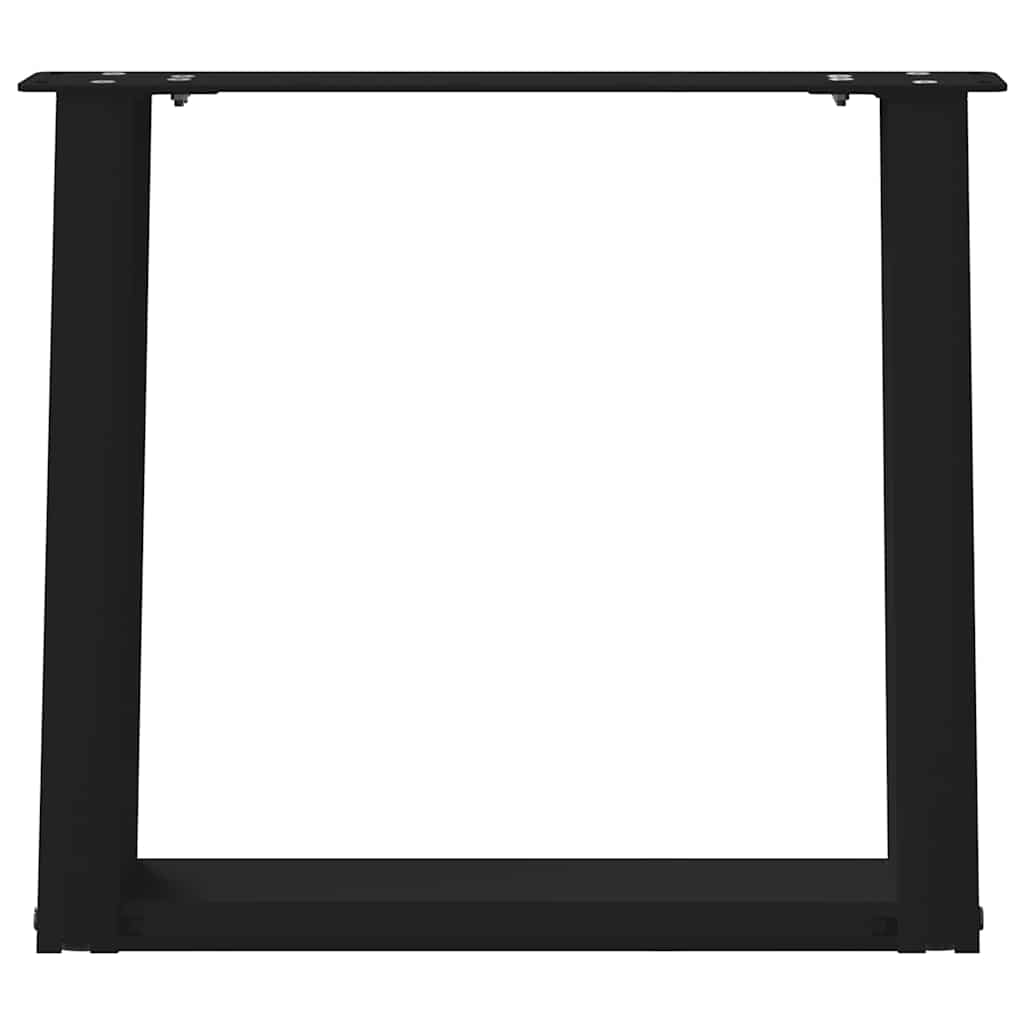 Pés para mesa de centro em formato de U, 2 peças, preto, 50x(42-43) cm, aço