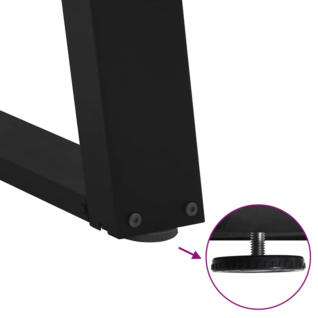 Pés para mesa de centro em formato de U, 2 peças, preto, 50x(42-43) cm, aço