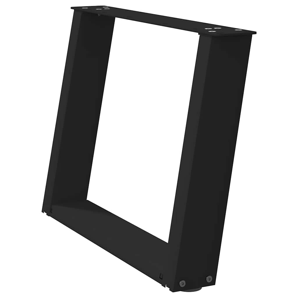 Pés para mesa de centro em formato de U, 2 peças, preto, 60x (42-43) cm, aço