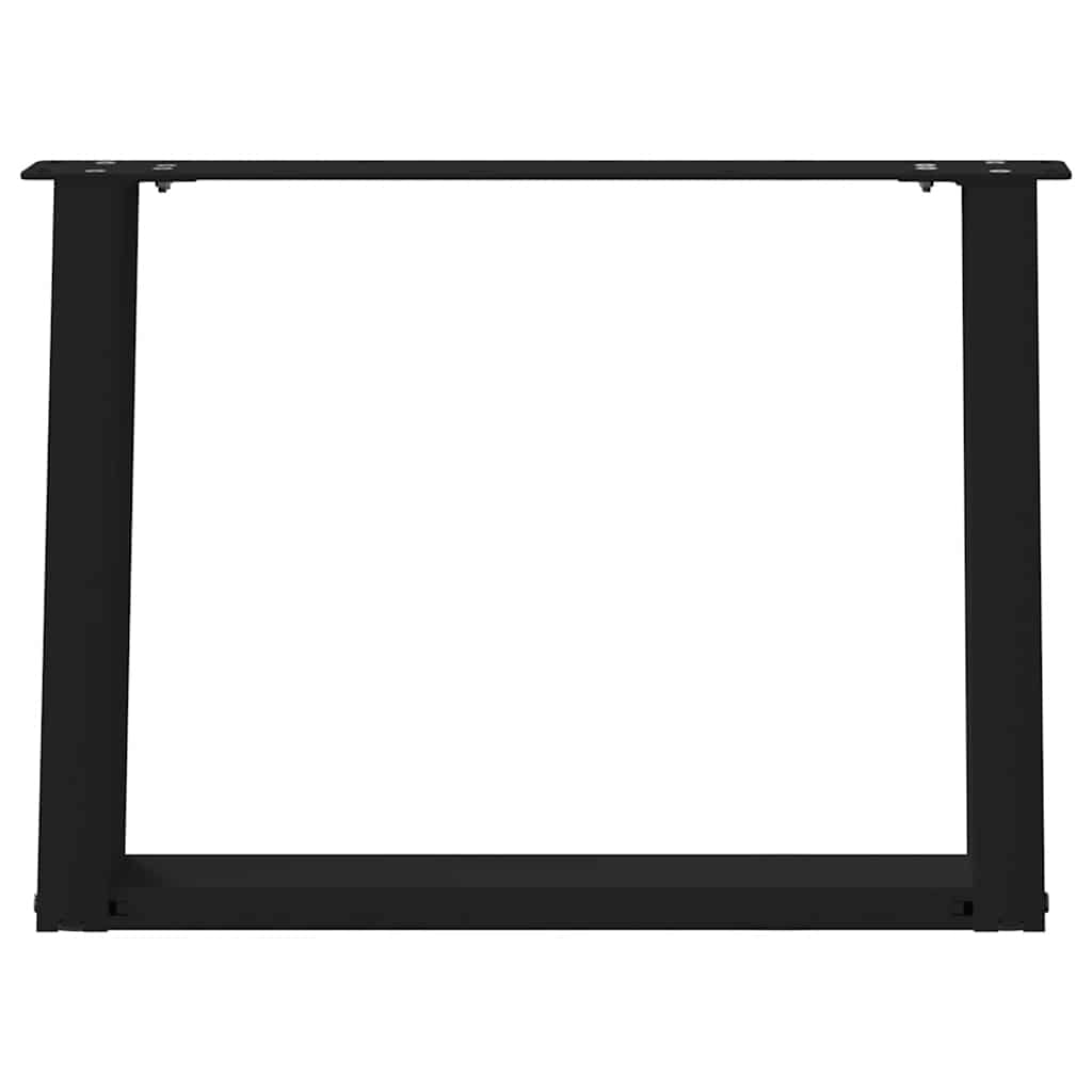 Pés para mesa de centro em formato de U, 2 peças, preto, 60x (42-43) cm, aço