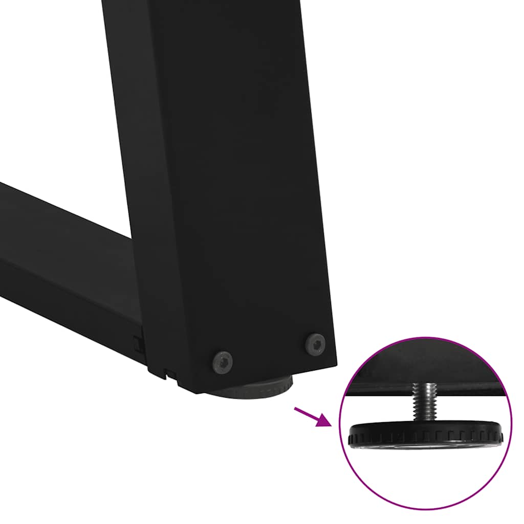 Pés para mesa de centro em formato de U, 2 peças, preto, 60x (42-43) cm, aço