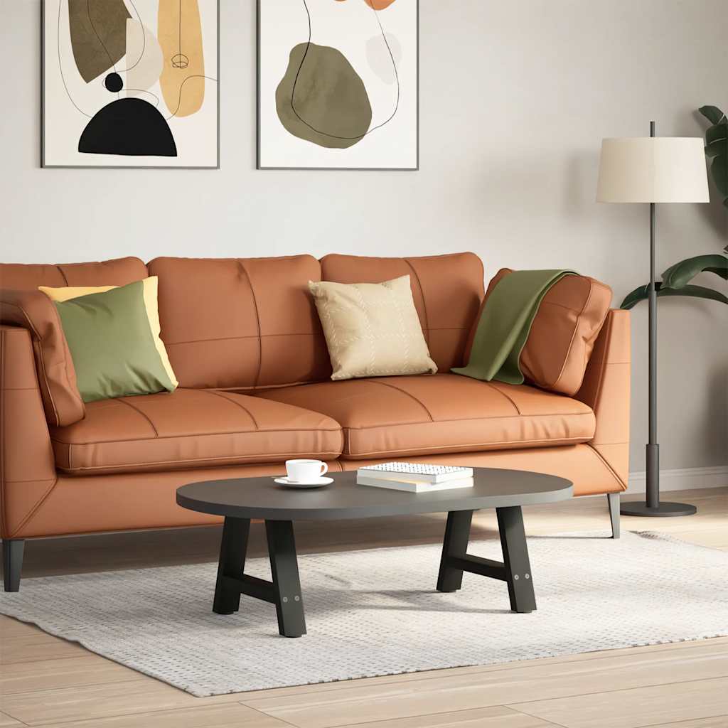 Pés para mesa de centro em formato A, 2 peças, preto, 40x(30-31) cm, aço