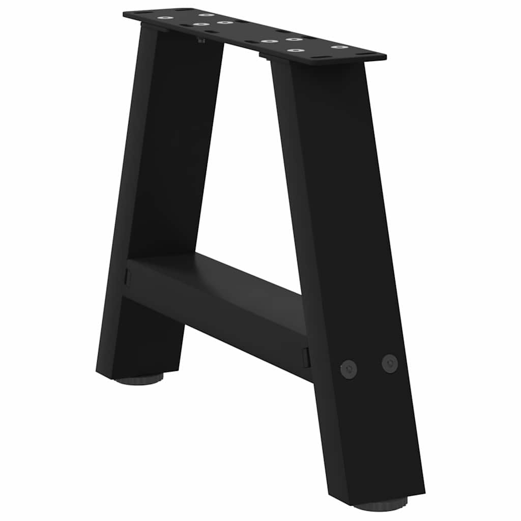 Pés para mesa de centro em formato A, 2 peças, preto, 40x(30-31) cm, aço