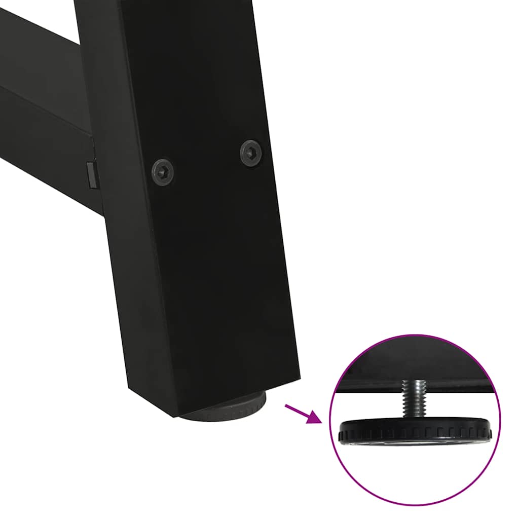 Pés para mesa de centro em formato A, 2 peças, preto, 40x(30-31) cm, aço