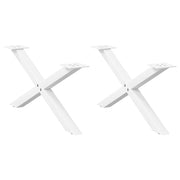 Pés para mesa de centro em formato de X, 2 peças, branco, 70x (30-31) cm, aço
