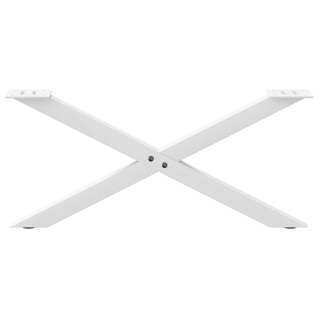 Pés para mesa de centro em formato de X, 2 peças, branco, 70x (30-31) cm, aço