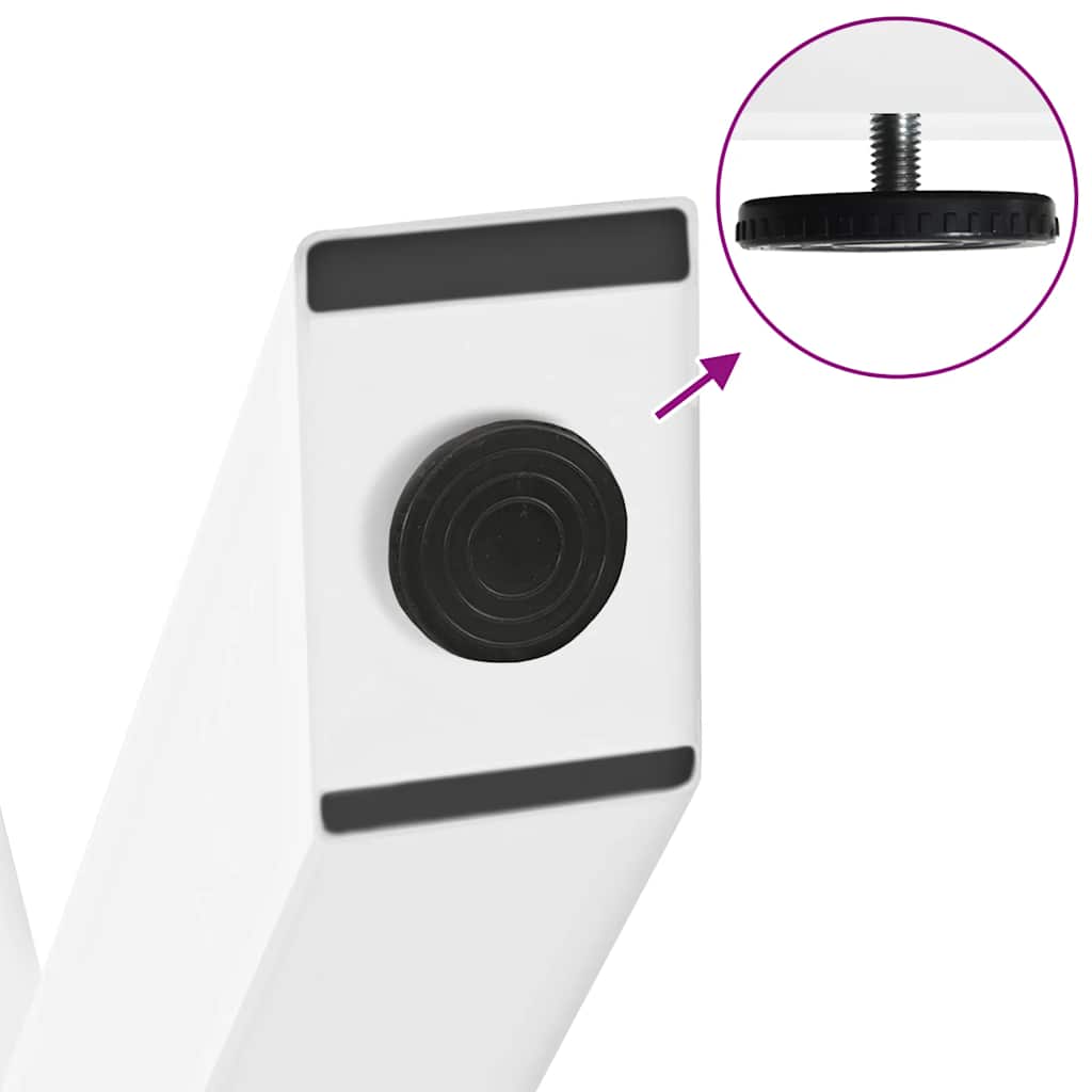 Pés para mesa de centro em formato de X, 2 peças, branco, 70x (30-31) cm, aço