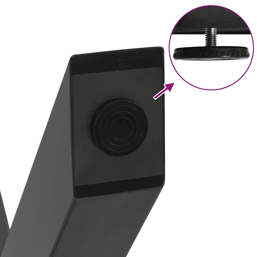 Pés para mesa de centro em formato de X, 2 peças, antracite, 28x(42-43) cm, aço