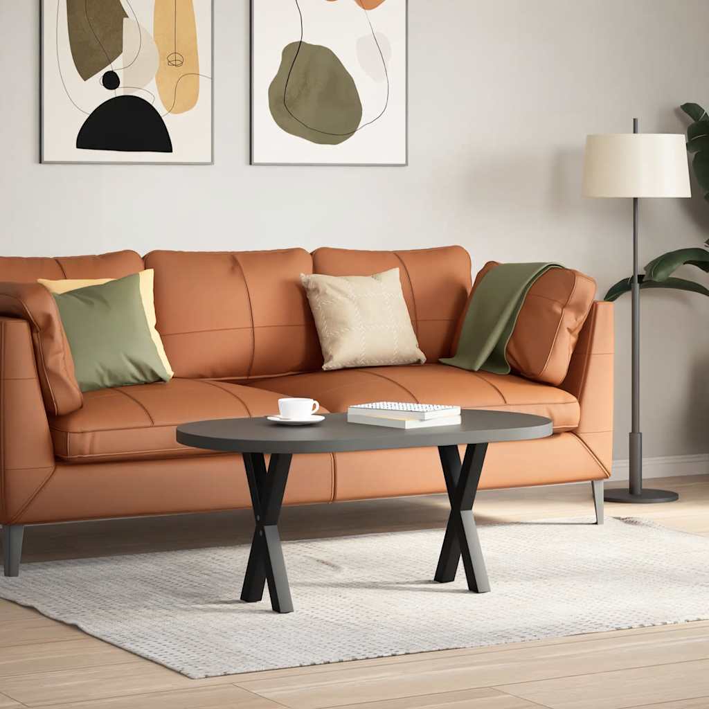 Pés para mesa de centro em formato de X, 2 peças, preto, 38x(42-43) cm, aço