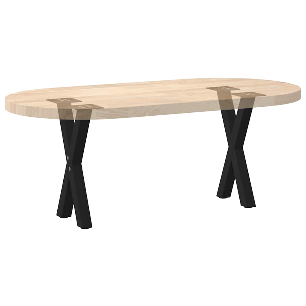 Pés para mesa de centro em formato de X, 2 peças, preto, 38x(42-43) cm, aço
