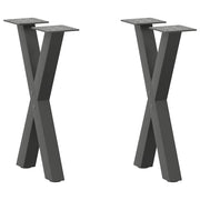 Pés para mesa de centro em formato de X, 2 peças, antracite, 38x(42-43) cm, aço