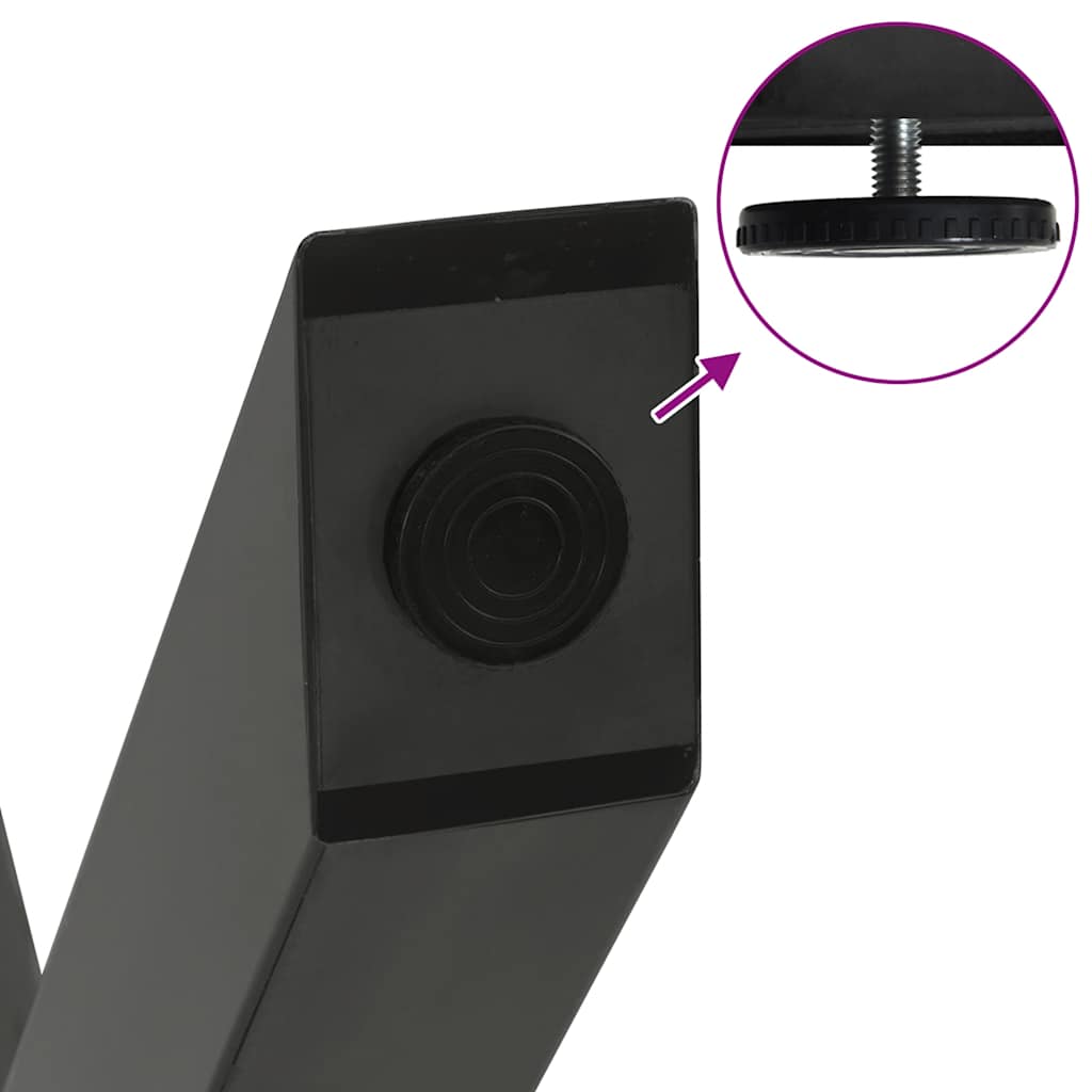 Pés para mesa de centro em formato de X, 2 peças, antracite, 38x(42-43) cm, aço