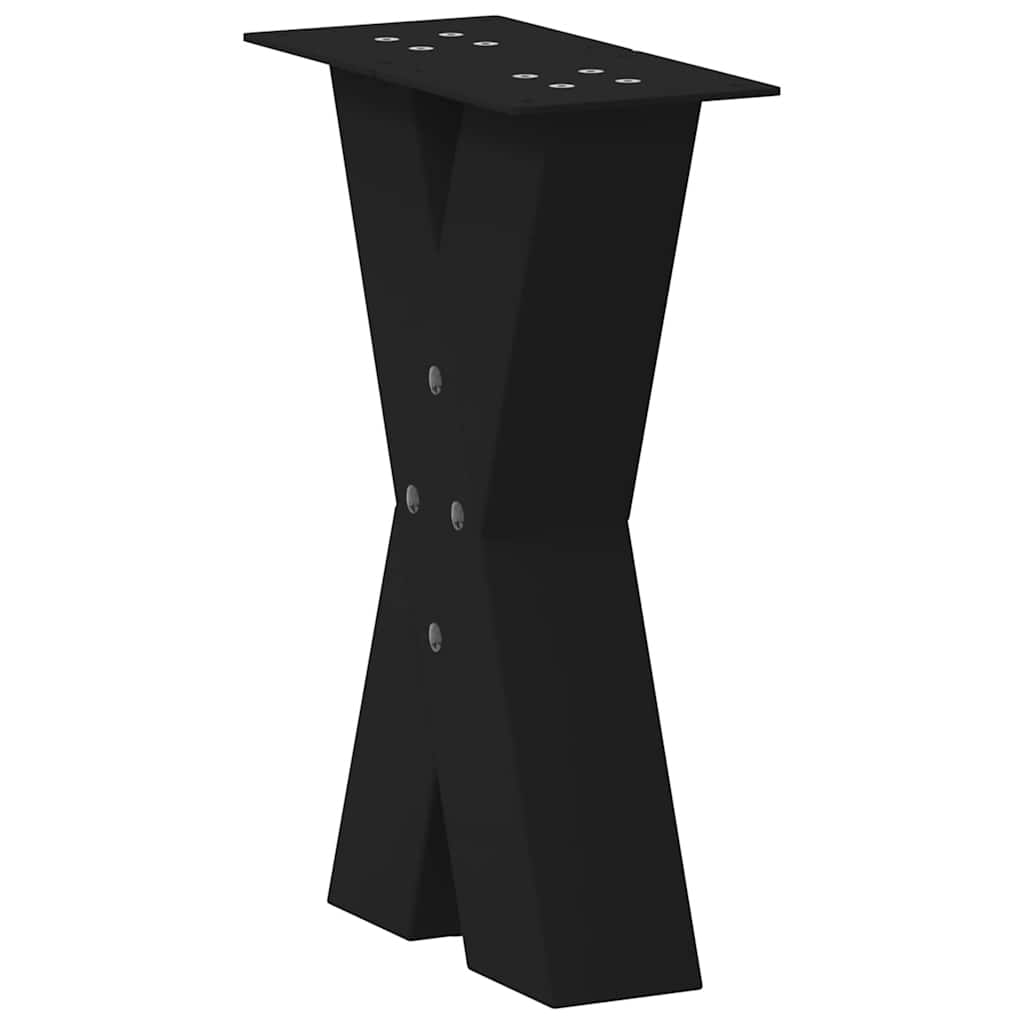Pés para mesa de centro em formato de X, 2 peças, preto, 28x(42-43) cm, aço