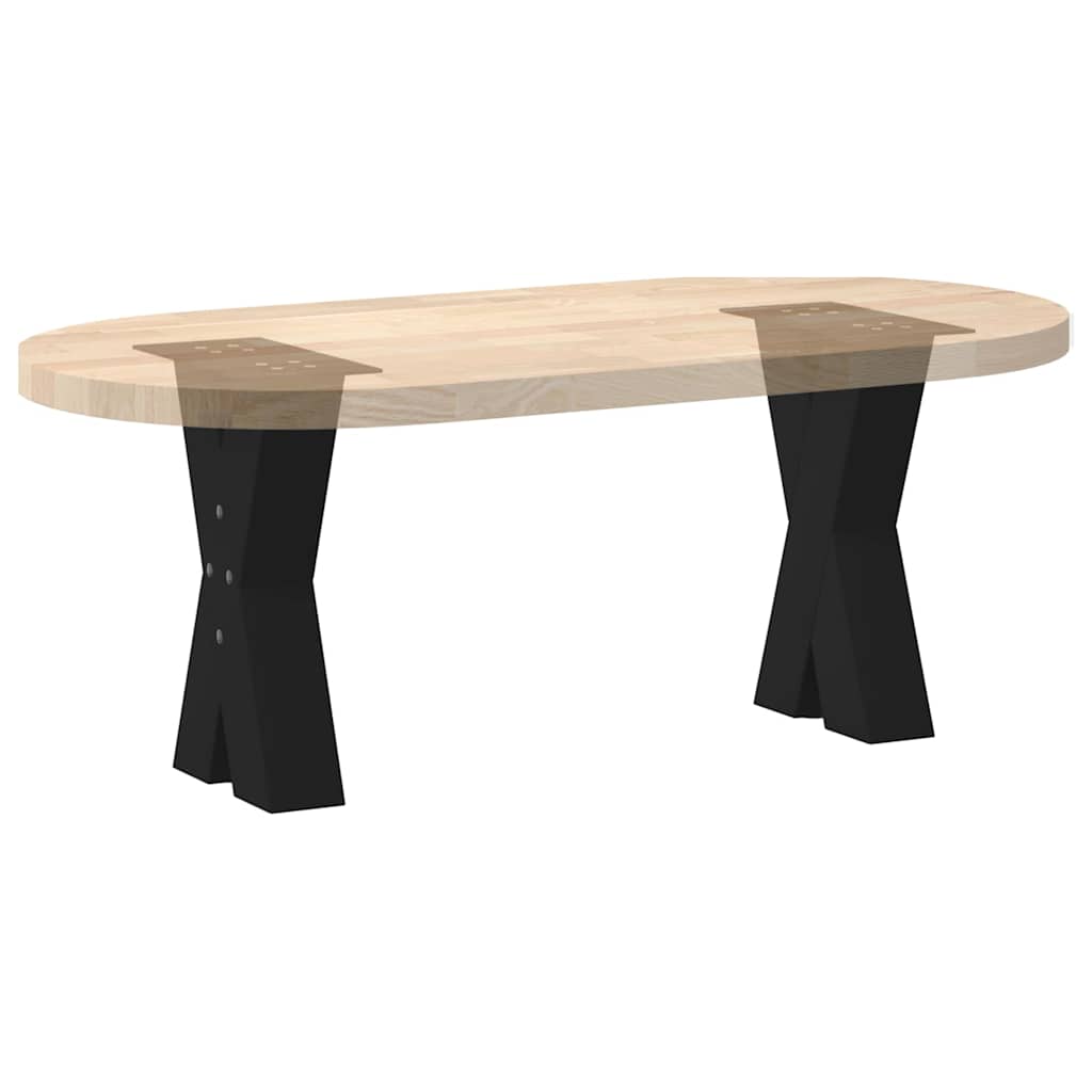 Pés para mesa de centro em formato de X, 2 peças, preto, 28x(42-43) cm, aço
