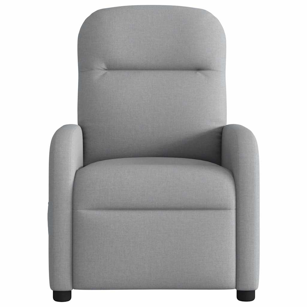 Poltrona de massagens reclinável tecido cinzento-claro