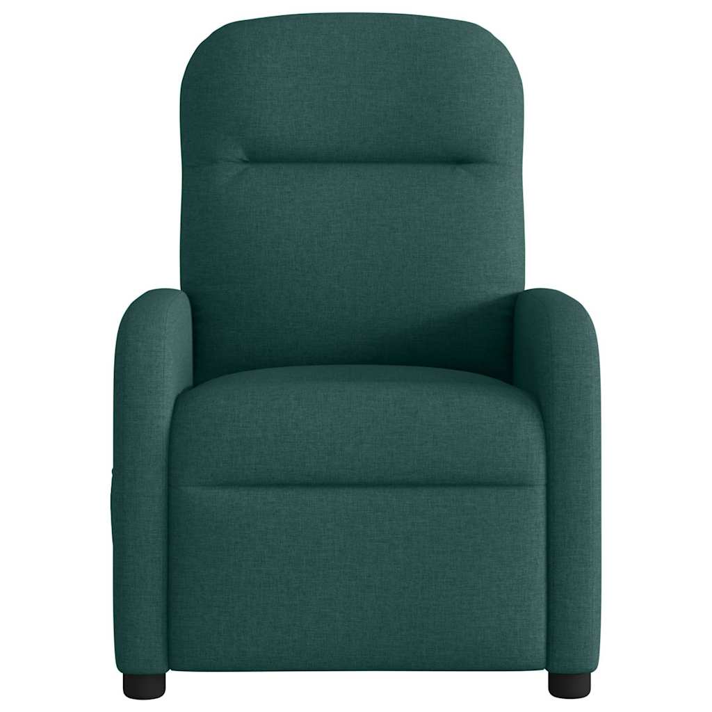 Poltrona de massagens reclinável tecido verde-escuro