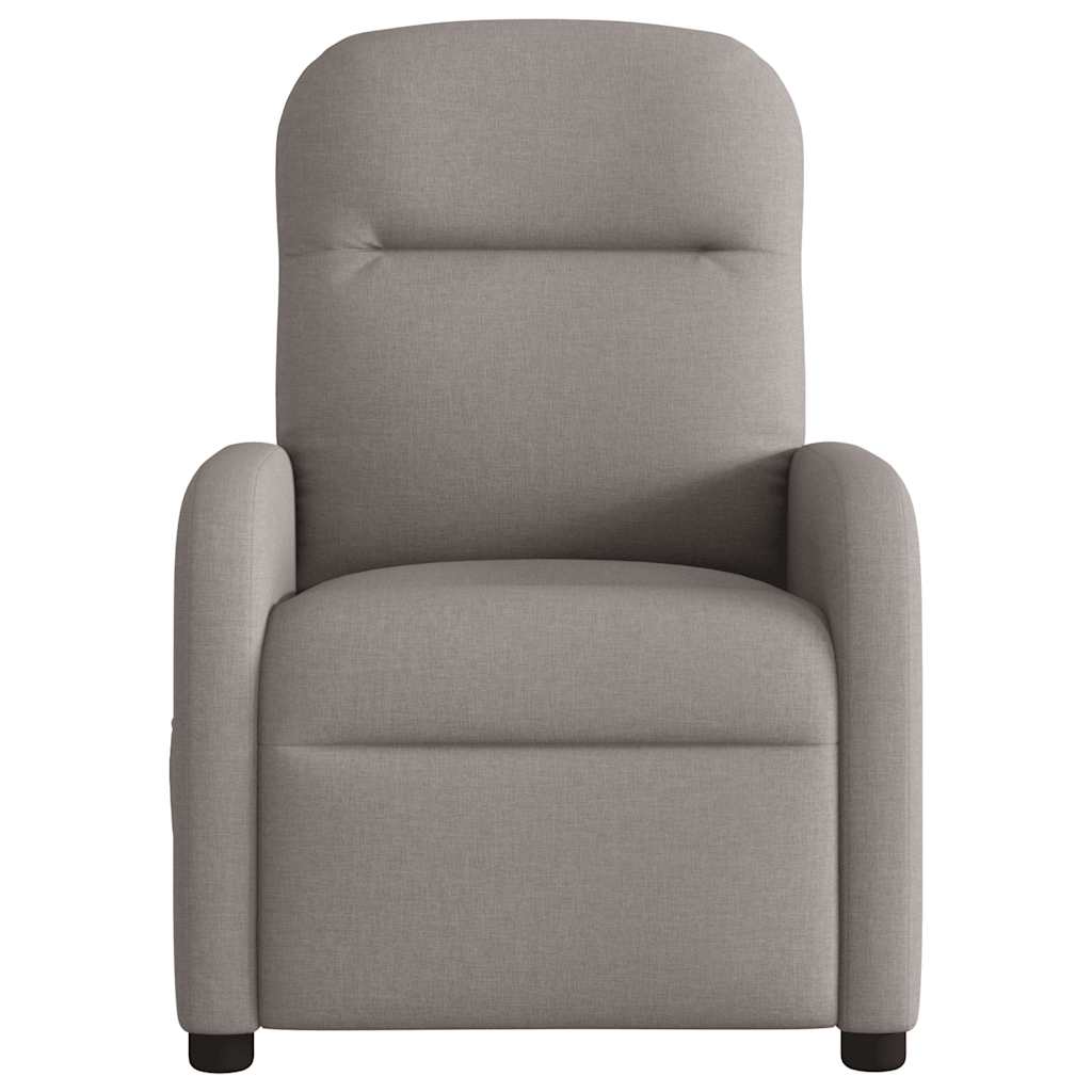 Poltrona de massagens reclinável tecido cinzento-acastanhado