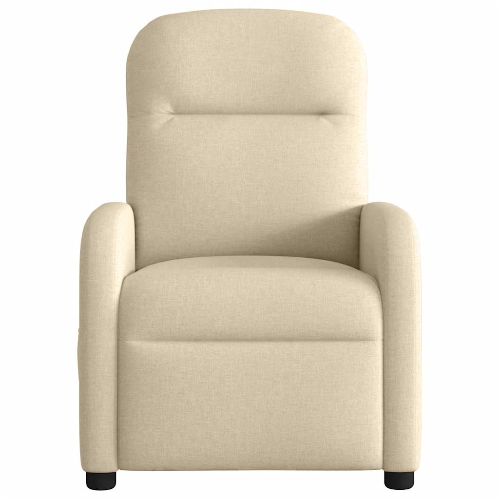 Poltrona de massagens reclinável tecido cor creme