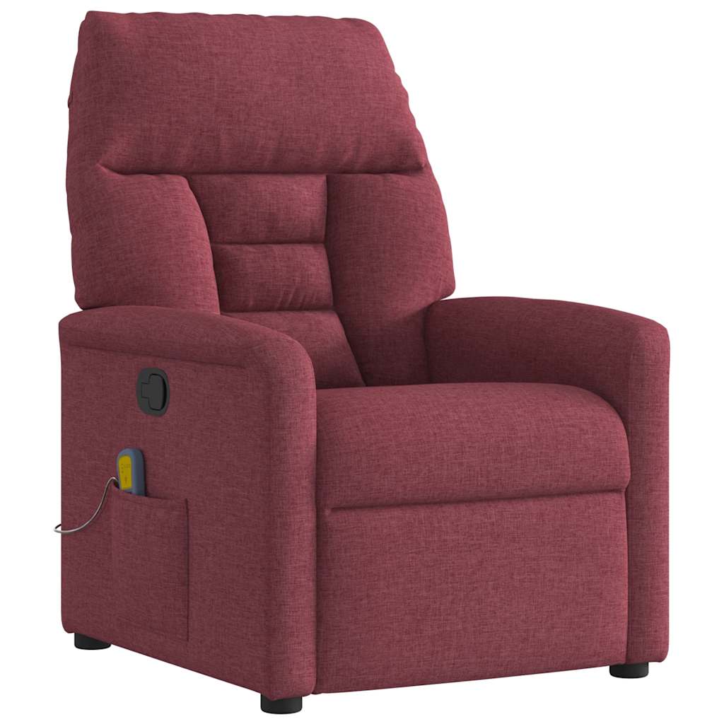 Poltrona de massagens reclinável tecido vermelho tinto