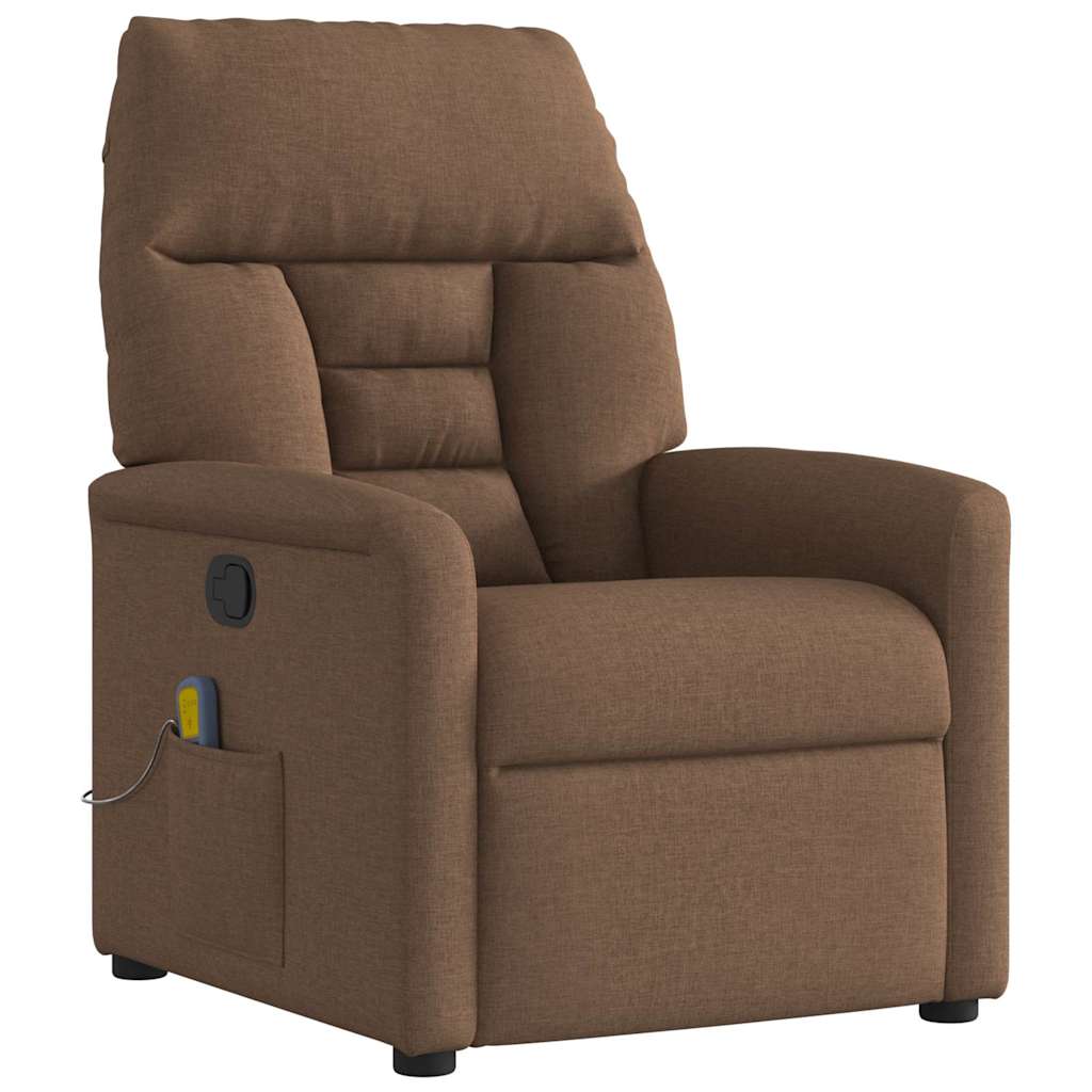 Poltrona de massagens reclinável tecido castanho