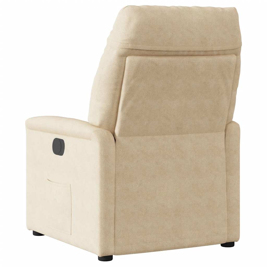 Poltrona reclinável tecido de microfibra cor creme