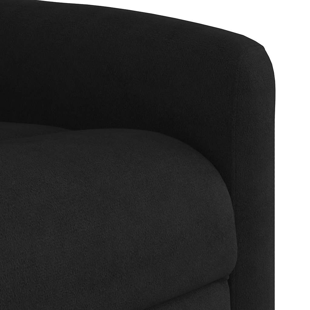 Poltrona de massagens reclinável tecido de microfibra preto