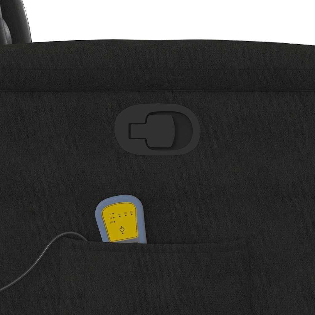 Poltrona de massagens reclinável tecido de microfibra preto