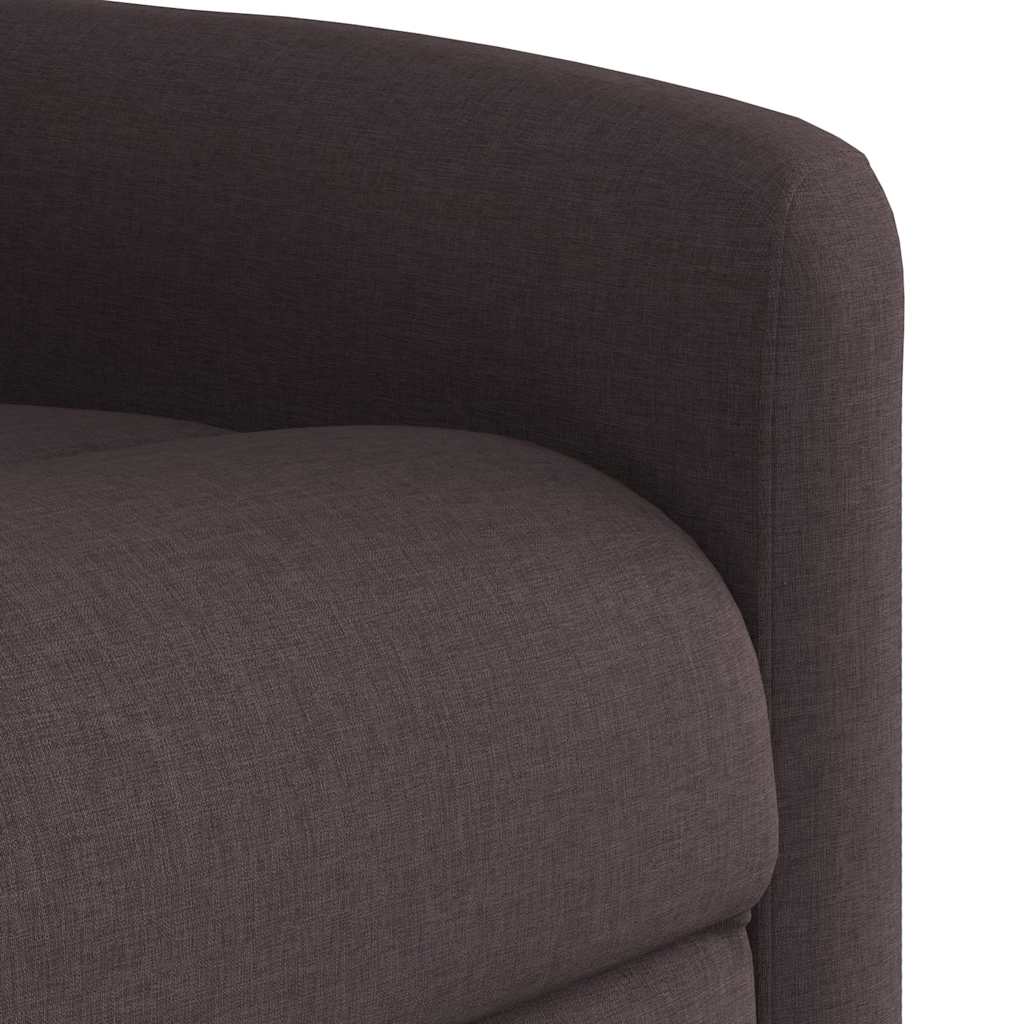 Poltrona de massagens reclinável tecido castanho-escuro