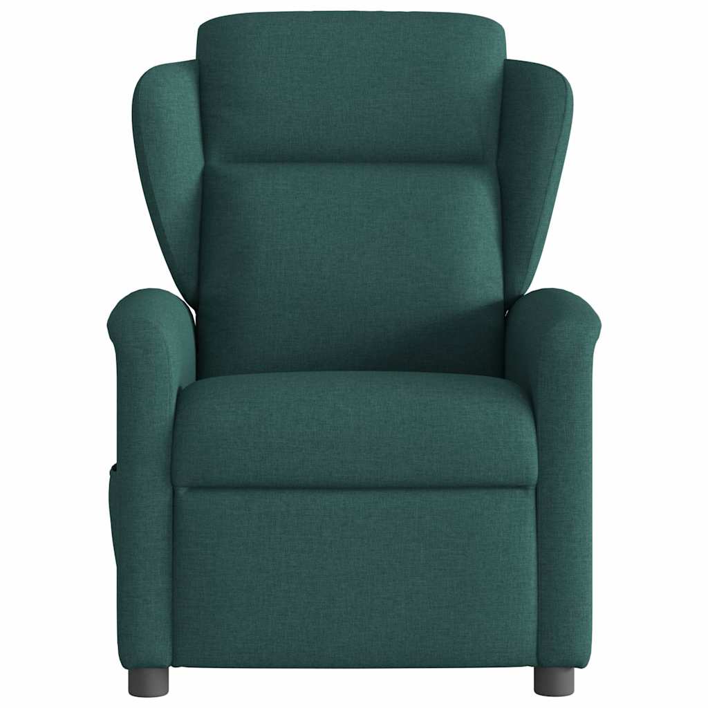 Poltrona de massagens reclinável tecido verde-escuro