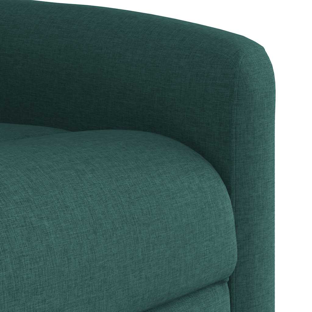 Poltrona de massagens reclinável tecido verde-escuro