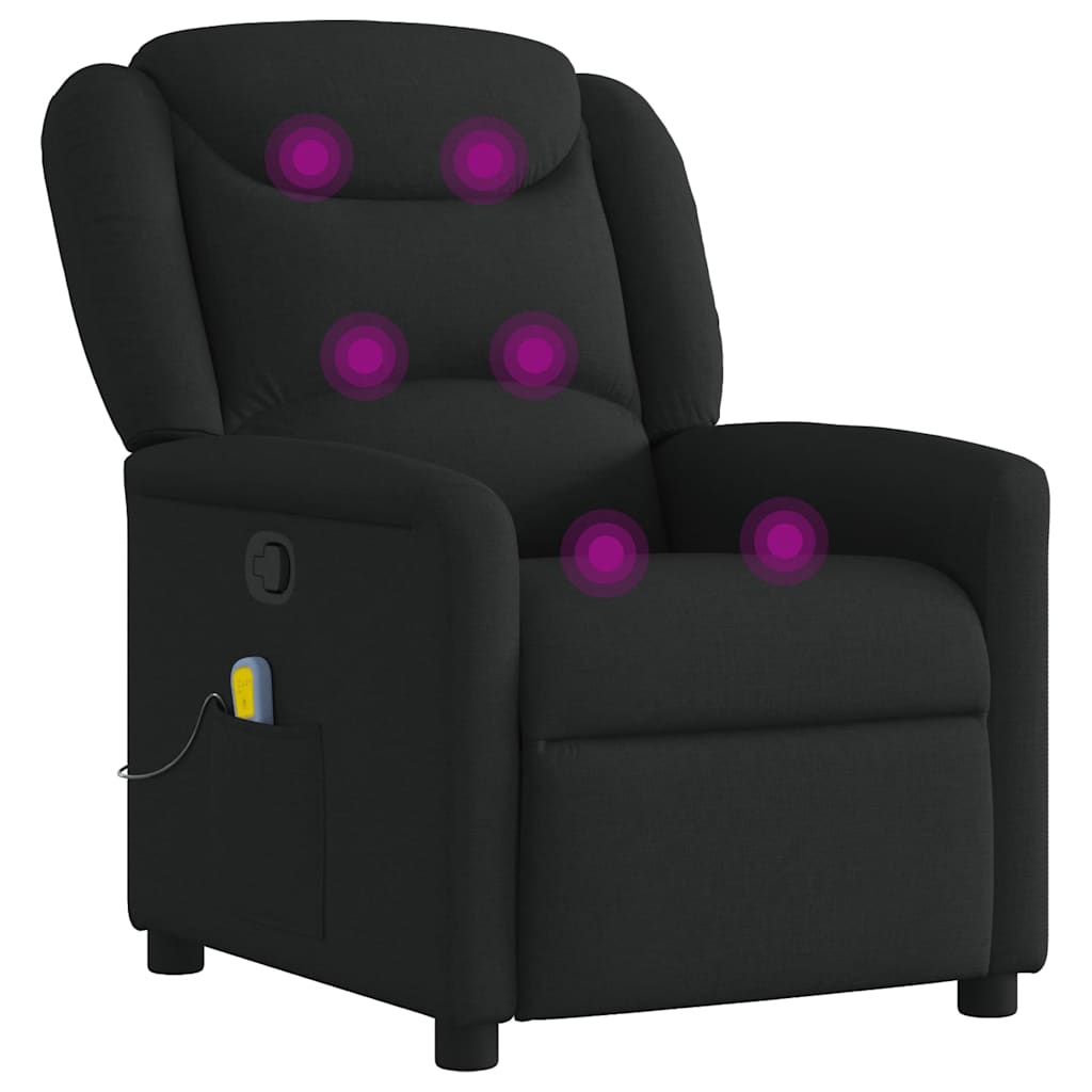 Poltrona de massagens reclinável tecido preto
