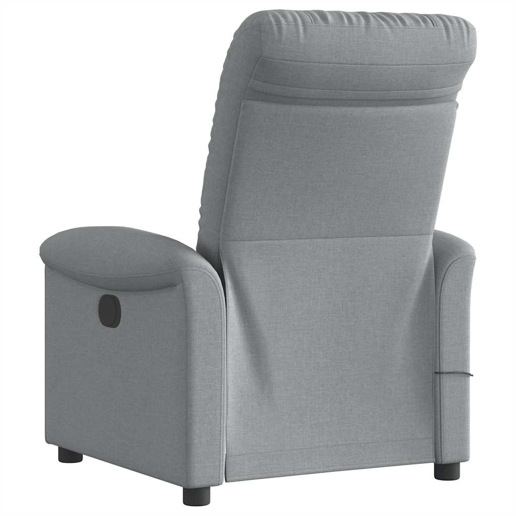 Poltrona de massagens reclinável tecido cinzento-claro