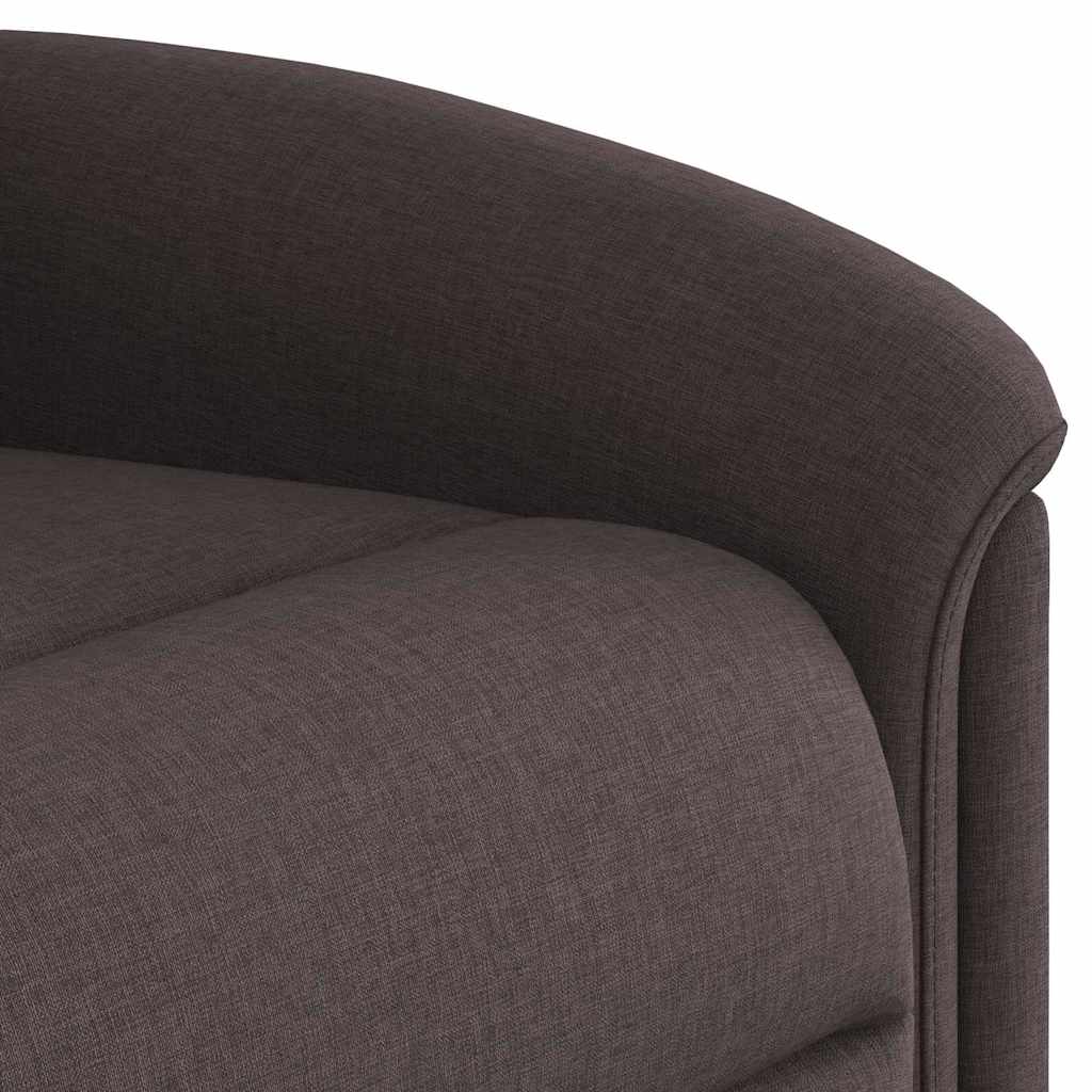Poltrona de massagens reclinável tecido castanho-escuro