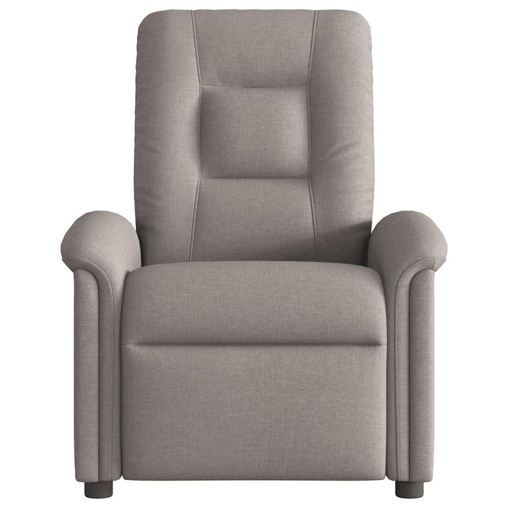 Poltrona de massagens reclinável tecido cinzento-acastanhado