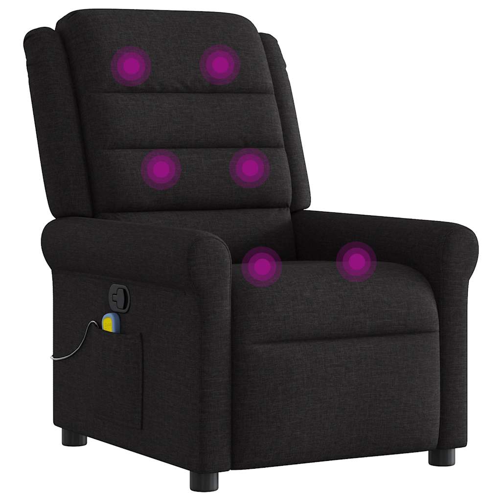 Poltrona de massagens reclinável tecido preto