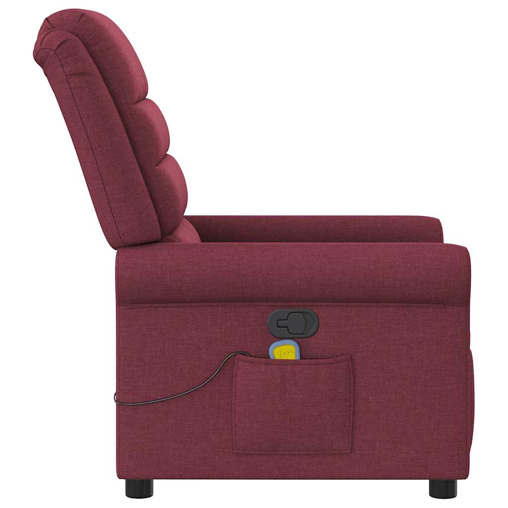 Poltrona de massagens reclinável tecido vermelho tinto