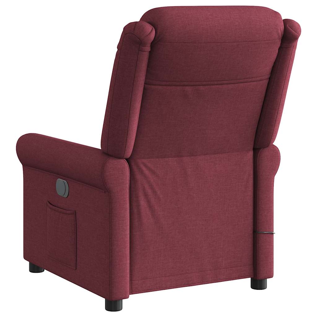 Poltrona de massagens reclinável tecido vermelho tinto
