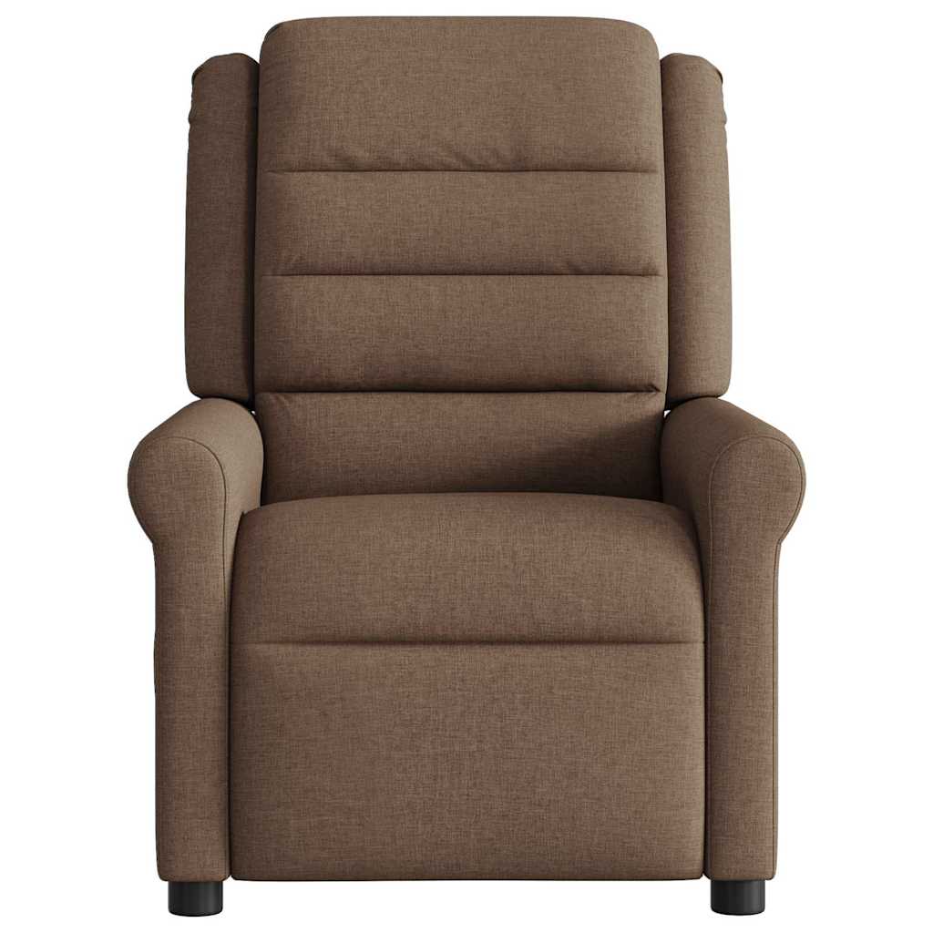 Poltrona de massagens reclinável tecido castanho