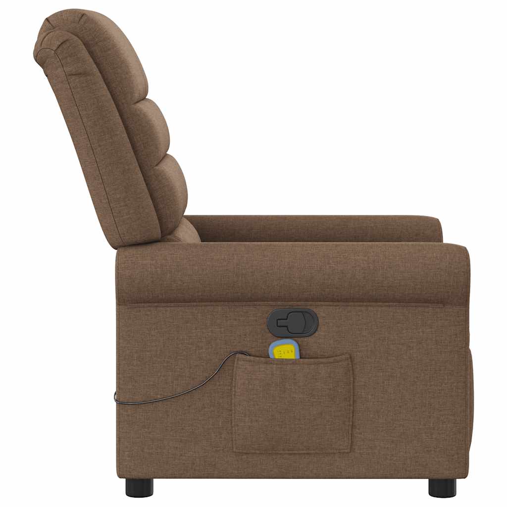 Poltrona de massagens reclinável tecido castanho