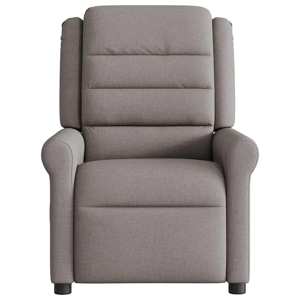Poltrona de massagens reclinável tecido cinzento-acastanhado