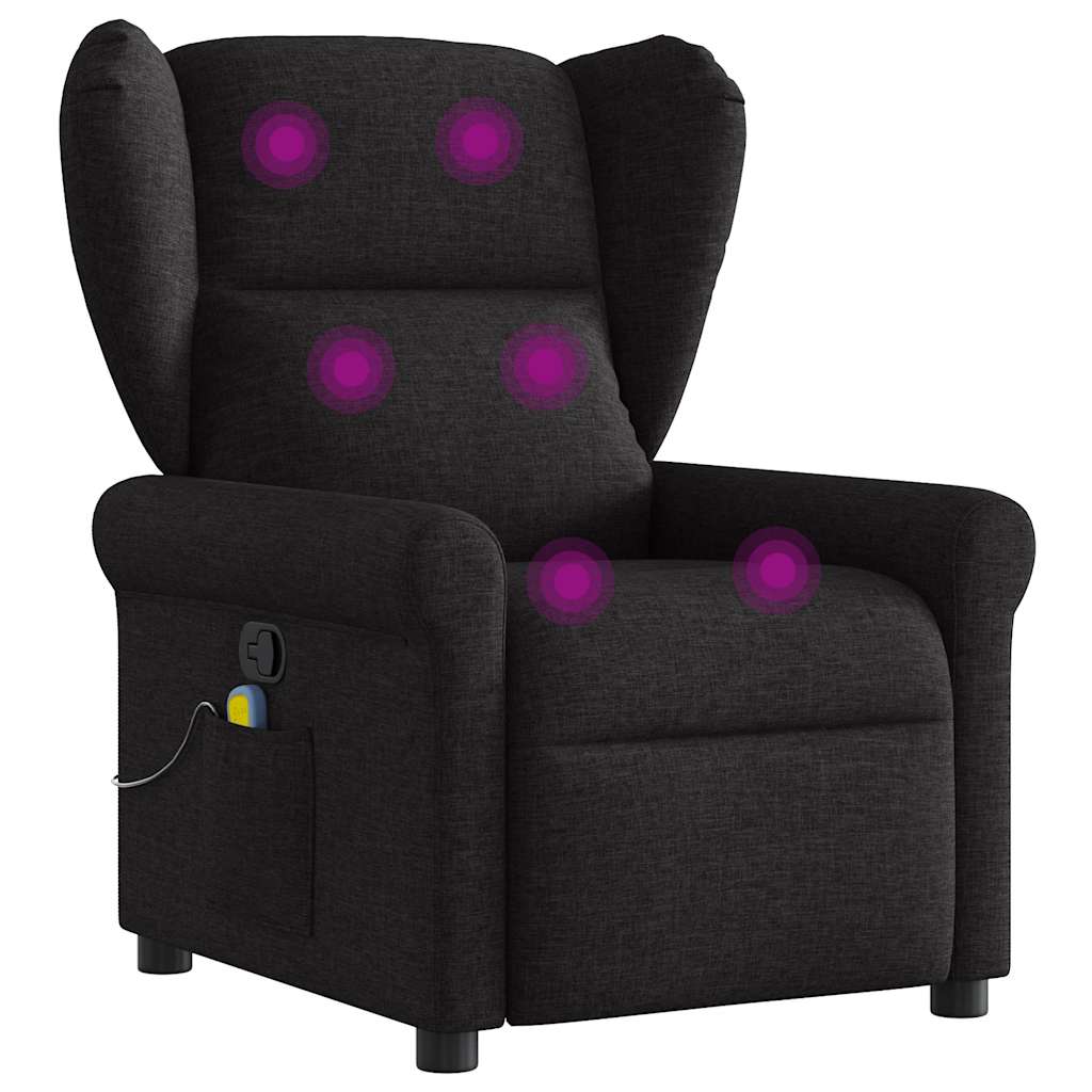 Poltrona de massagens reclinável tecido preto